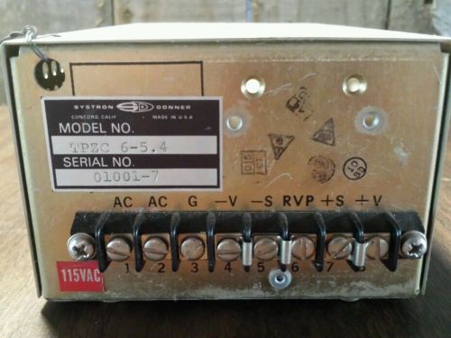 115v input Systron donner power supply adjustable 6 - 5 .4 volts dc output