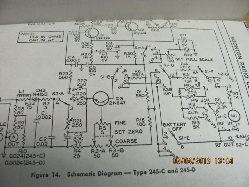 BOONTON MODEL 245-C/245-D:Signal Generator Calibrator-Instruct Manual 18717 COPY