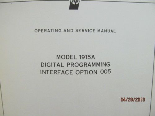 Agilent/HP 1915A Digital Programming Interface 005 Op Service Manual/schematics