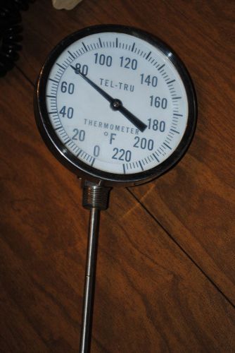 Tel-Tru Thermometer 0/200 Farenheit- (b) with 8 Inch Stem