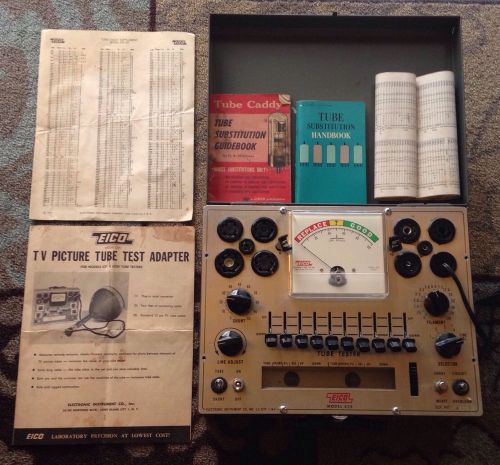 Vintage EICO Model 625 Tube Tester w/Manuals, Carrying Case, Paperwork- HAM, TV