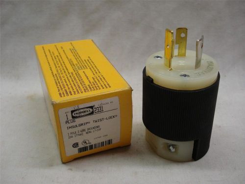 Hubbell insulgrip twist lock connector plug,  277 vac,  20 amp,  2331,  nib for sale