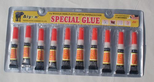 Special Glue Crazy Glue Adhesive Wood Rubber Plastic Metal Paper Lot of 10 Tubes