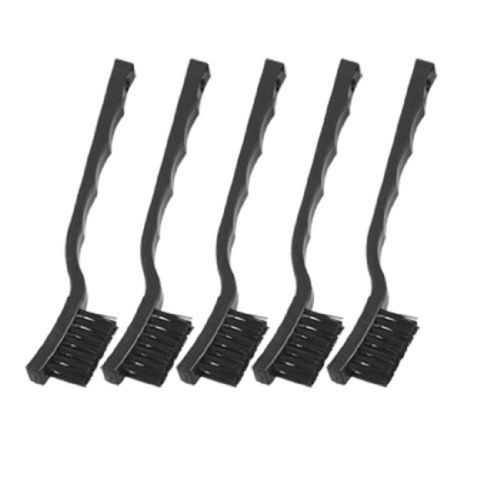 2015 New 5 Pcs 3 x 0.5cm Three Row Black Plastic Handle Anti Static Brushes