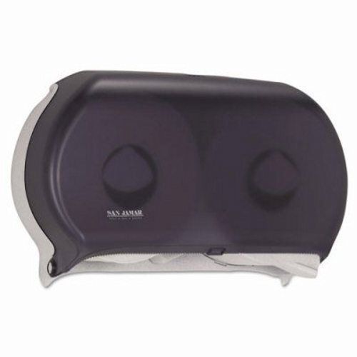 San jamar twin roll jumbo tissue dispenser, transparent black (sjmr4000tbk) for sale