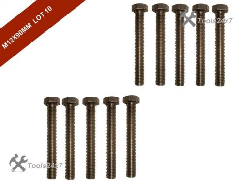 Lot of 10 m12x90mm a2 stainless fully threaded bolt screw for hexagon hex head for sale