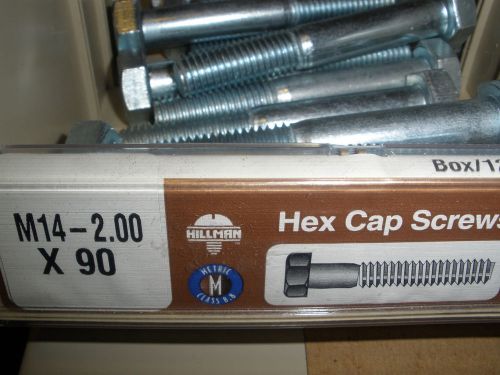 Hillman m14-2.00 x 90mm hex head cap screw bolts zinc (15) total grade 8.8 for sale