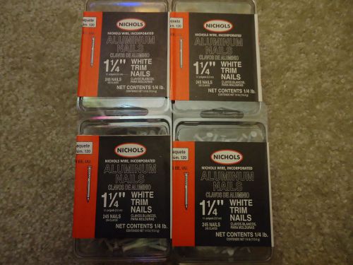 (4) boxes nichols wire # 120 1/4lb 245 nails white trim nail brand new for sale