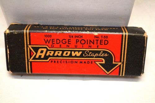 Arrow brand wedge pointed staples 1/4 in. no. t-50- vintage box (bin20) for sale