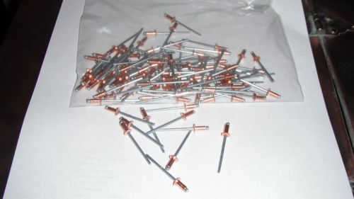 Copper rivets / 1/8&#034; blind pop , 100 pcs.  #42 / copper still making parts for sale