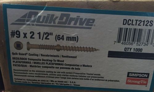 Quik Drive DCLT212S 2-1/2&#034; Dual Thread Tan Composite Lumber Screws New