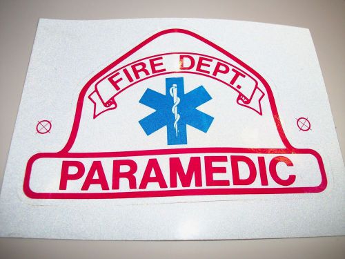 Large avery fire dept paramedic emt reflective helmet sticker w/ star of life for sale