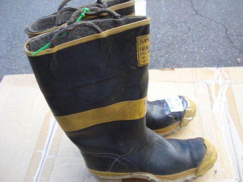 Ranger FIRE MASTER Firefighter Turn Out Gear Rubber Boots Steel Toe 10.0 ...R130