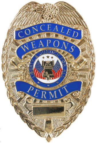 GOLD Plated Zinc Concealed Weapons Permit BADGE 1946