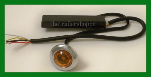 Maxxima M09370Y Amber Lens 1 LED Strobe Warning 1&#034; Round Micro