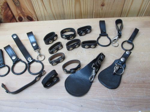 Large lot of duty belt accessories holsters hooks etc boston jay-pee other for sale