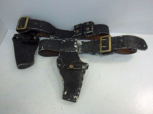 2 vintage black dehners police ammo, gun belts for sale