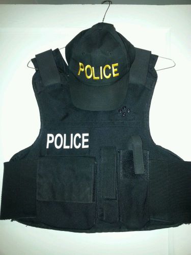 Paca Police Outer Tactical Vest Carrier Large with Police hat
