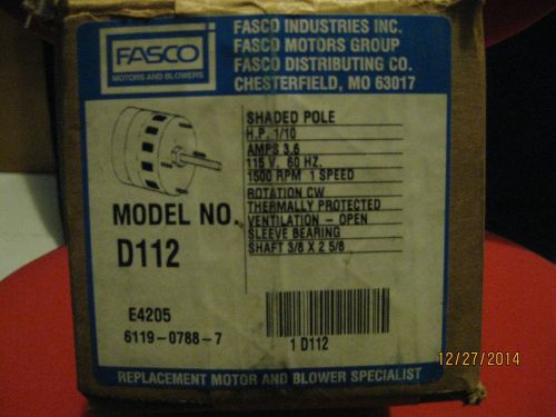 Fasco d112 1/10hp electric motor for sale