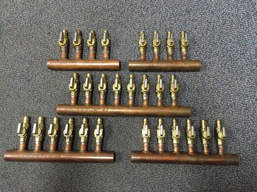 Wirsbo uponor lot of copper manifolds propex 4 6 and 8 outlets 1/2&#034; for sale