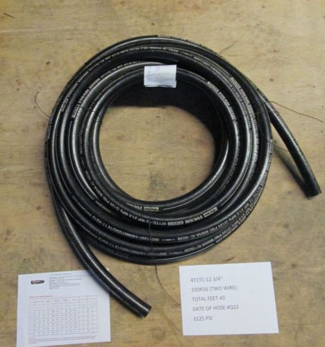 Parker 471tc-12 3/4&#034; 100r16 two wire hydraulic hose (tough cover) 45 feet for sale