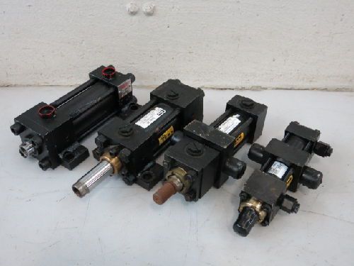 4 parker/schrader bellows hydraulic cylinder lot, 3l, 2h, hd for sale