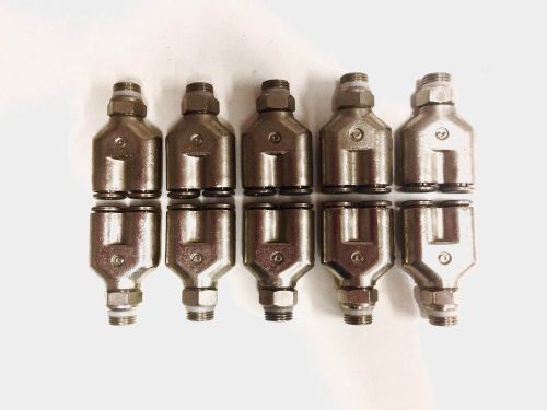 10 1/4&#034; push-to-connect/ push lock pneumatic union/ &#034;y&#034; fittings w/ 1/8&#034; npt end for sale