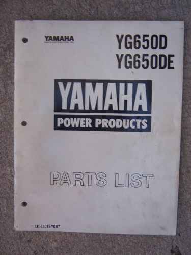 Yamaha Generator YG650D YG650DE Parts List Power Products Exploded Views  S