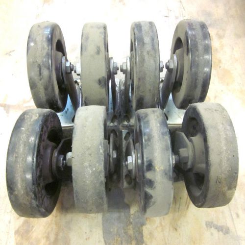 Lot of 8 colson 4 series swivel top plate 6&#034;(h) x 2&#034;(w) heavy duty used casters for sale