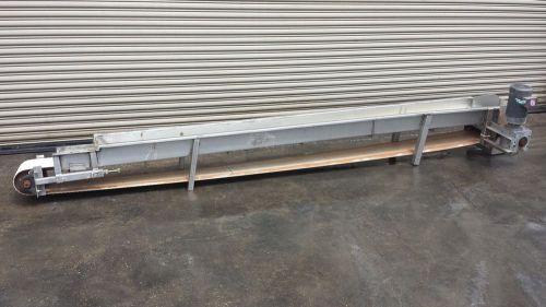 12&#034; wide x 14&#039; long ss incline conveyor white food grade belt, conveying for sale