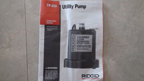 Ridgid tp250 1/4 hp submersible utility pump for sale