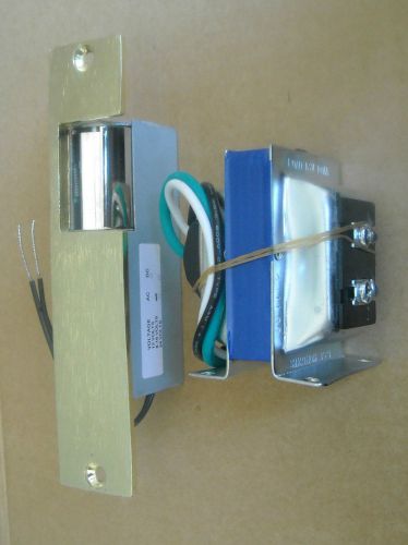PACK SET OF : ELECTRIC DOOR RELEASE MORTISE LATCH BRASS FINISH + TRANSFORMER