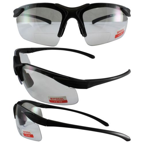 Apex clear bi focal 2.5x safety glasses clear lens blackframe z87.1 for sale