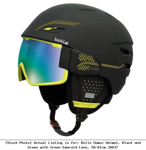 Bolle Osmoz Helmet, Black and Green with Green Emerald Lens, 58-61cm 30637