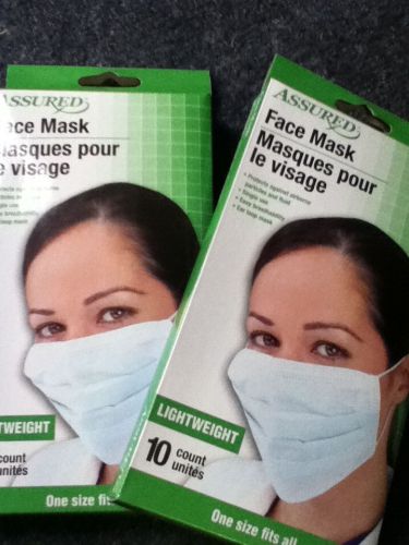 2 x 10 pcs assured disposable face mask flu dust cold filter mouth cover for sale