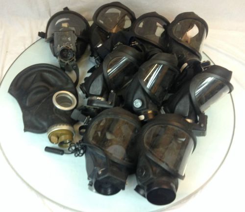 Lot of 9 MSA M3C2 Medium Full Face Respirator SCBA ESP Gas Mask