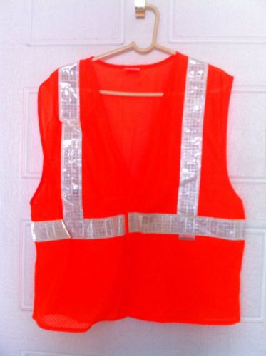 Safety Vest Orange Mesh W/Reflective Strip. Brite Threads By M.L Kishigo,Large