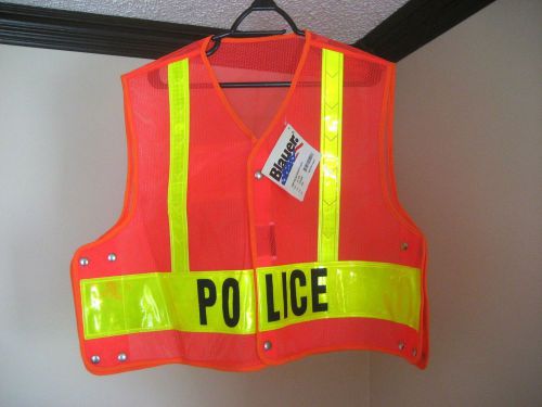 New Blauer Police Orange Safety Vest Class 2 Reflective High Visibility M XL