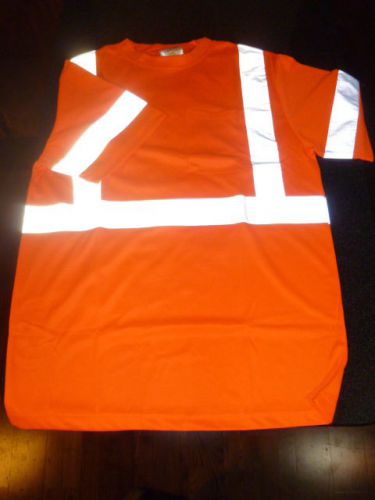 NEW 100% POLY  MESH 2XLARGE SAFETY TRAFFIC T-SHIRT FREE SHIPPING