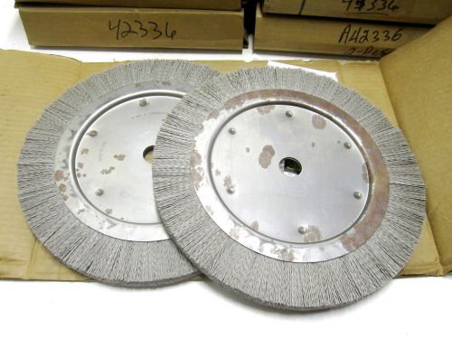 Pair (2) 12&#034; x 1&#034; Narrow Face Abrasive Nylon Filament Advance Power Brush Wheels