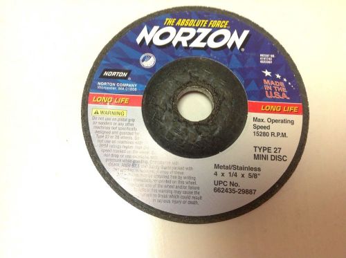 Norzon type 27 grinding disc metal/stainless 4x1/4x5/8&#034; 662435-29887 for sale