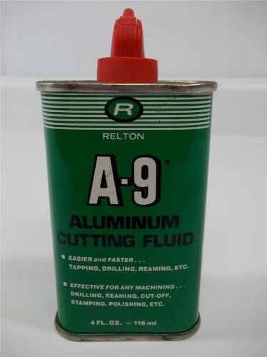 Relton A-9 Aluminum Cutting Fluid 4 Fl. Oz. Bottle FULL Red Cap 7 85401204 3 NEW