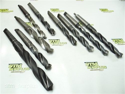 Nice lot of 9 hss morse taper shank twist drills 23/32&#034; to 1-3/16 with 3mt for sale