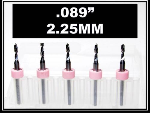 .089&#034; - 2.25mm - 1/8&#034; shank  carbide drill bits  five pcs cnc dremel model hobby for sale
