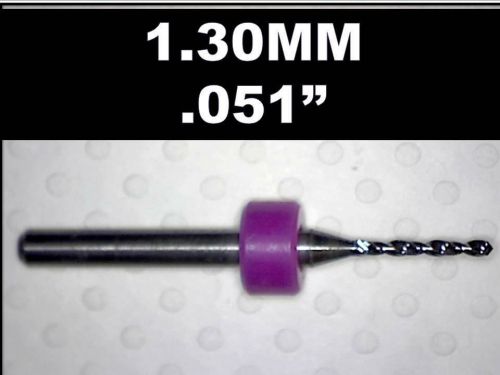 1.30mm - .051&#034;  Carbide Drill Bit - NEW One Piece - CNC Dremel PCB  Hobby Models