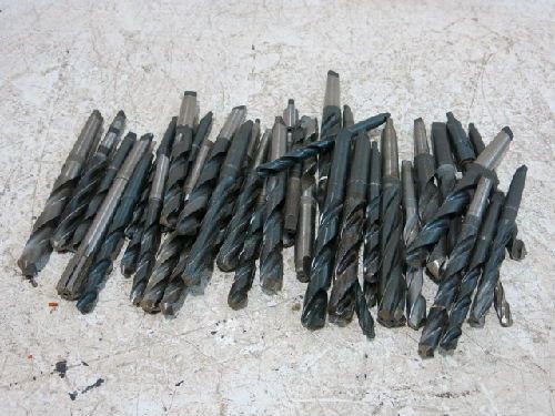 37 POUNDS MIXED TOOLING LOT, MORSE TAPER DRILLS, 17/32&#034; THRU 1-5/32&#034;