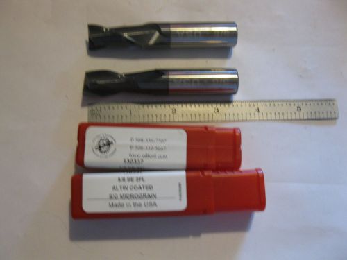 2 new o.d.tool solid carbide 5/8&#034;  end mills.2 flute.coated.
