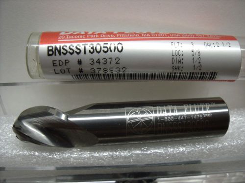 Data flute 1/2&#034; x 1/2&#034; x 5/8&#034; x 2-1/2&#034; 3 fl bnst-30500 carbide ball end mill-a25 for sale