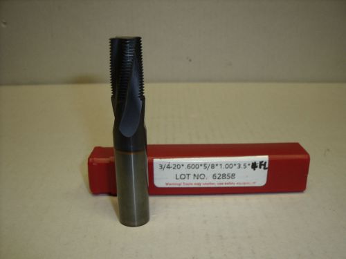 3/4-20 nf - 20 tpi carbide thread mill 4 spiral flutes 5/8&#034; shk  tialn coated for sale
