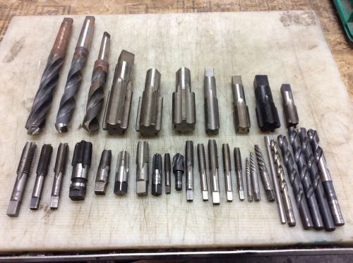 LOT MACHINIST TAPS, DRILLS, BURS, EASY OUT, 34 PEICE